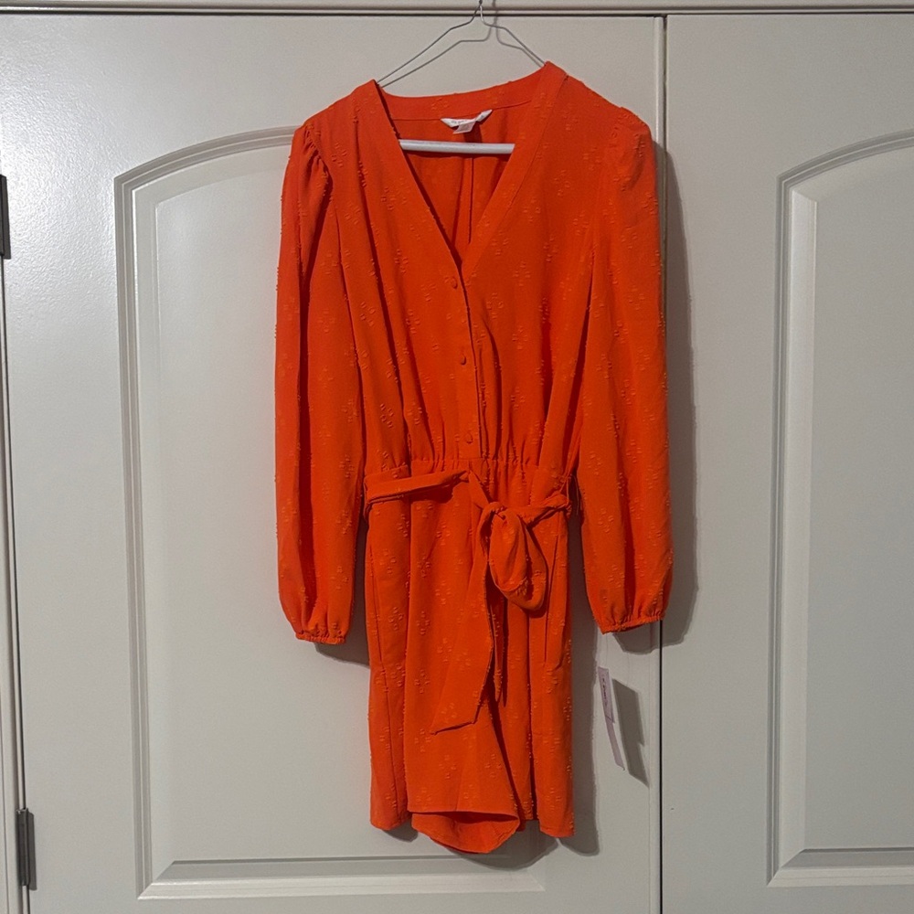 Orange Button-Down romper NWT - Picture 3 of 6